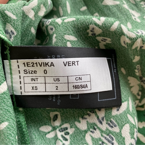 NWT Ba&sh Green Floral Print Vika Dress Size XS US2 - Picture 8 of 8